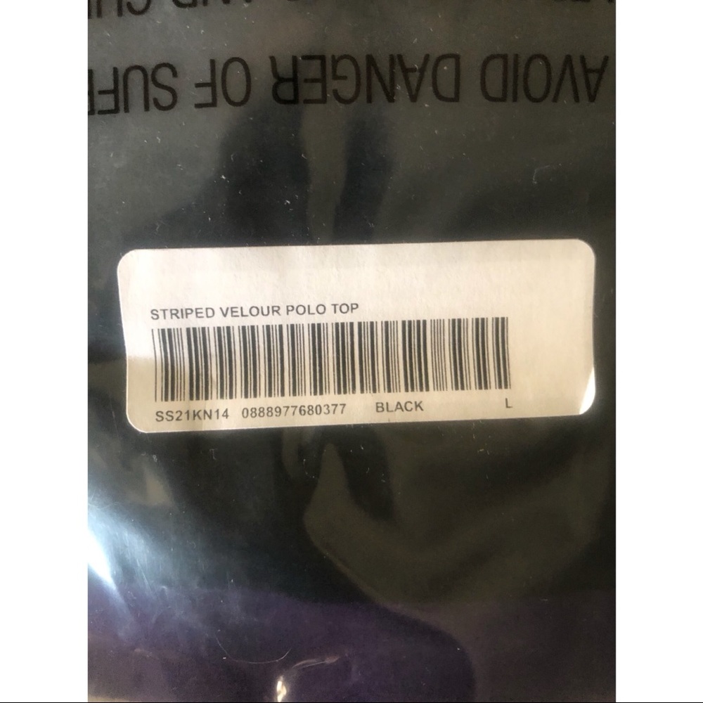 SUPREME STRIPE VELOUR POLO / SIZE LARGE - Picture 7 of 7